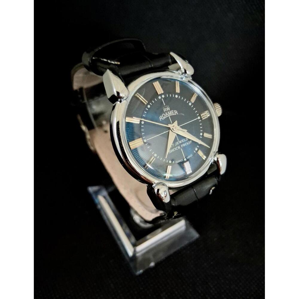 Vintage Roamer Men's Leather Mechanical‎ Watch RARE